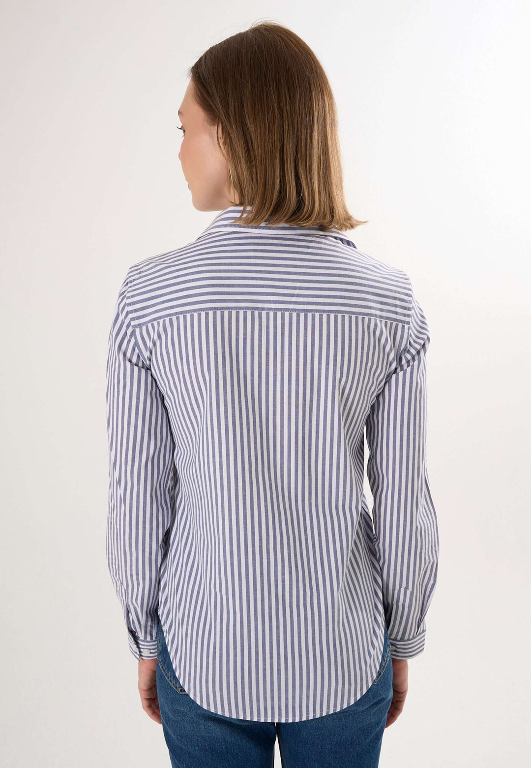 Striped Long Sleeve Shirt - Dark blue