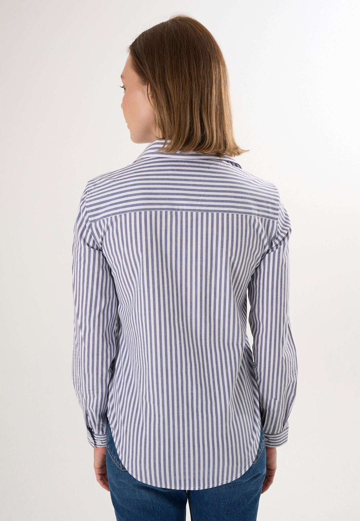Striped Long Sleeve Shirt - Dark blue