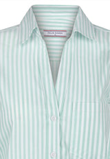 Chemise à manches longues rayée - Vert