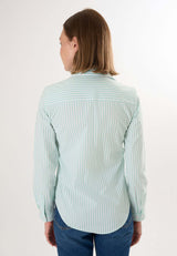 Chemise à manches longues rayée - Vert
