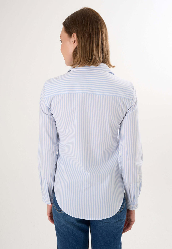 Striped Long Sleeve Shirt - Blue