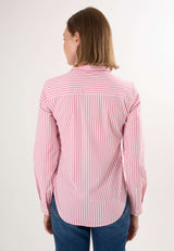 Chemise à manches longues rayée - Rose