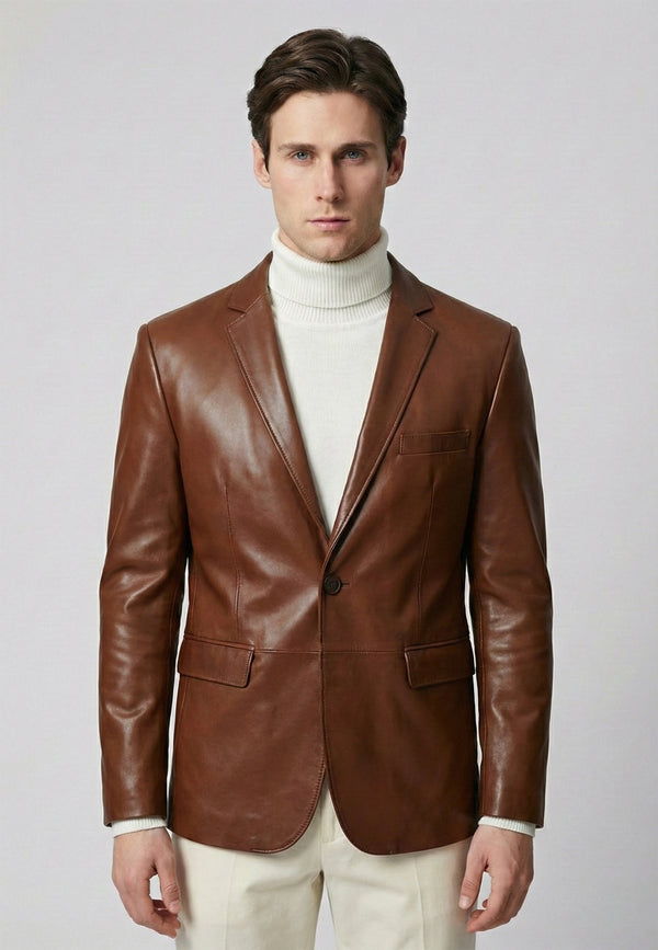 Blazer Leather Jacket Sport Style